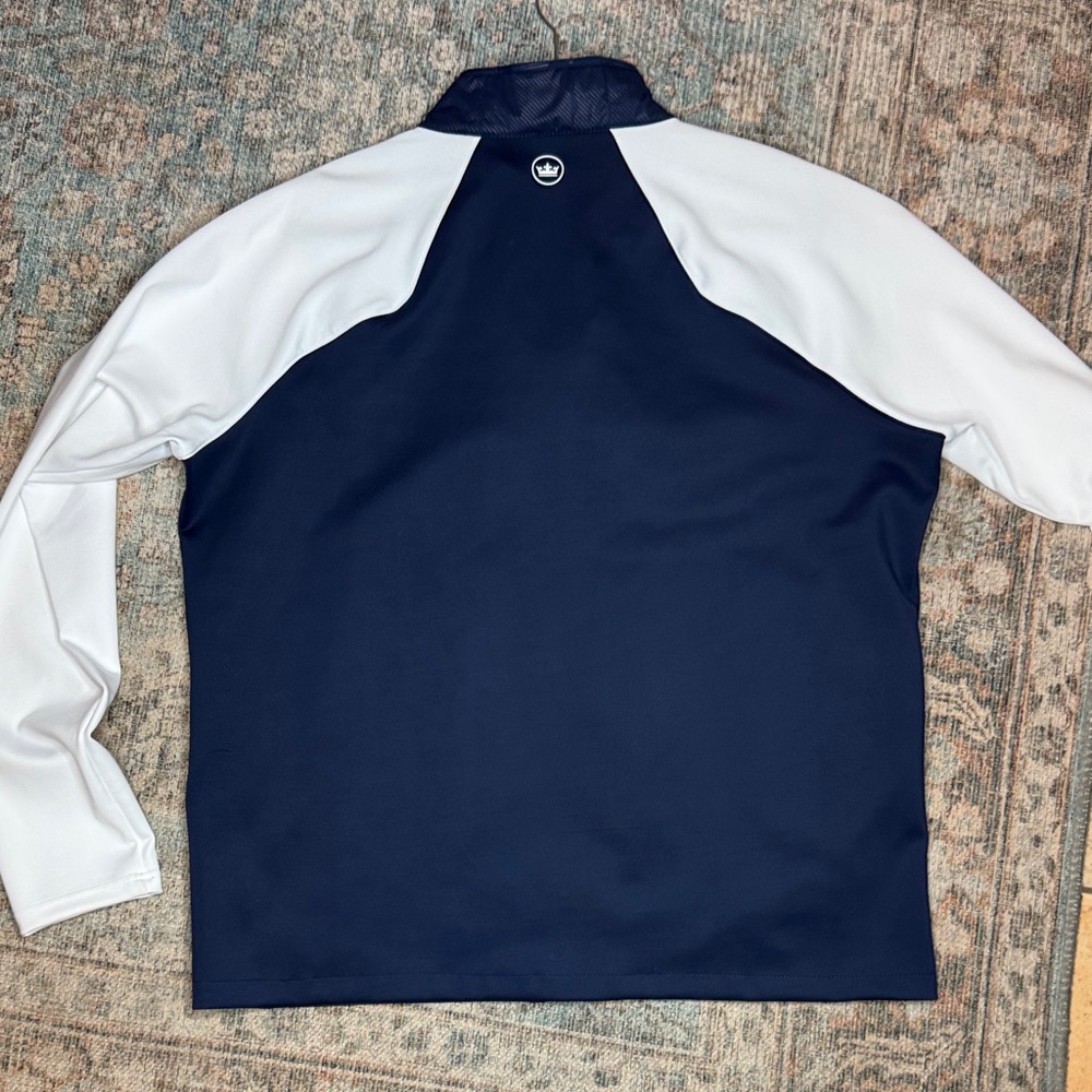Peter Millar Performance Golf Jacket XL Navy White Full Zip Lightweight Athletic - Picture 10 of 12